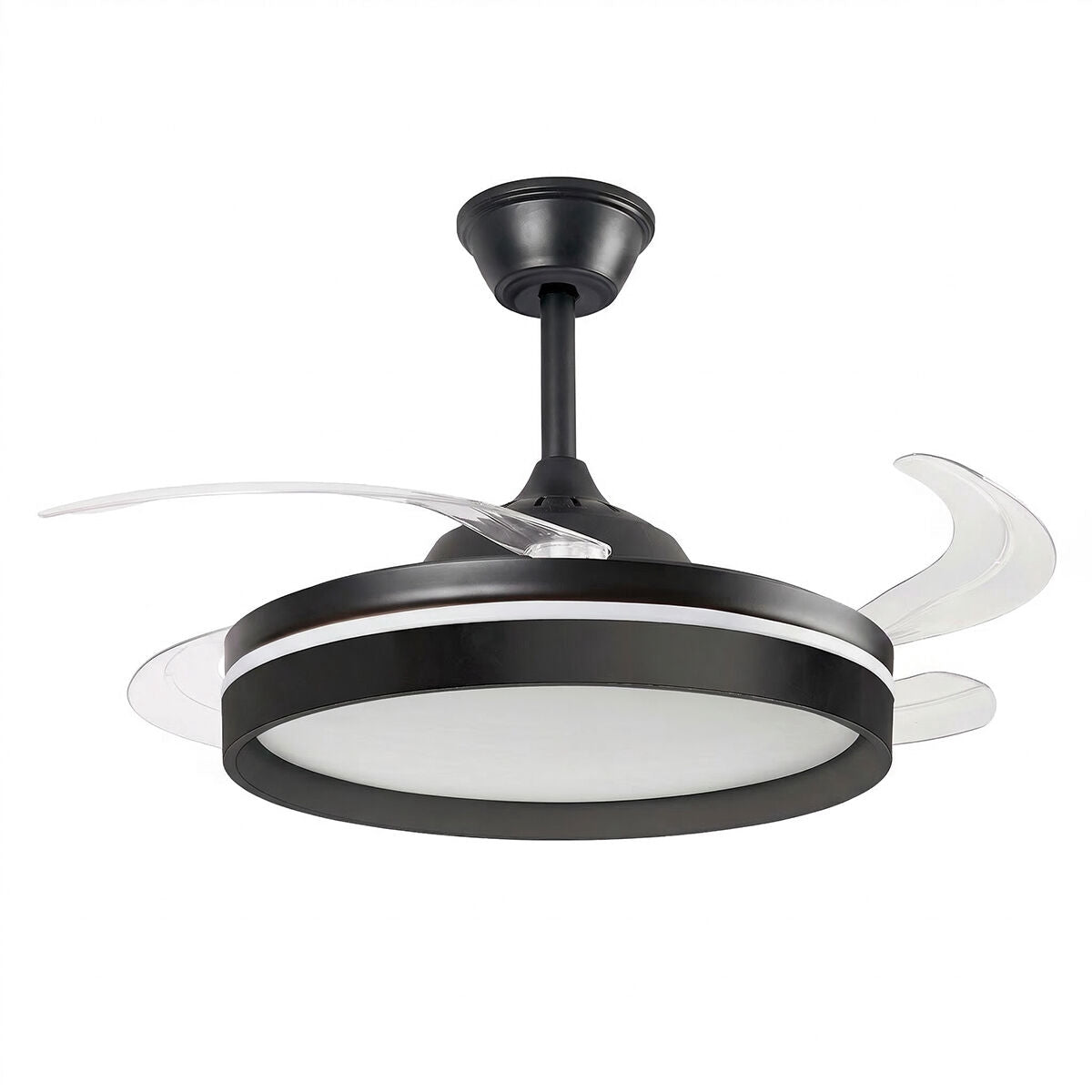 Ceiling Fan with LED Light, Remote, 4 Retractable Blades