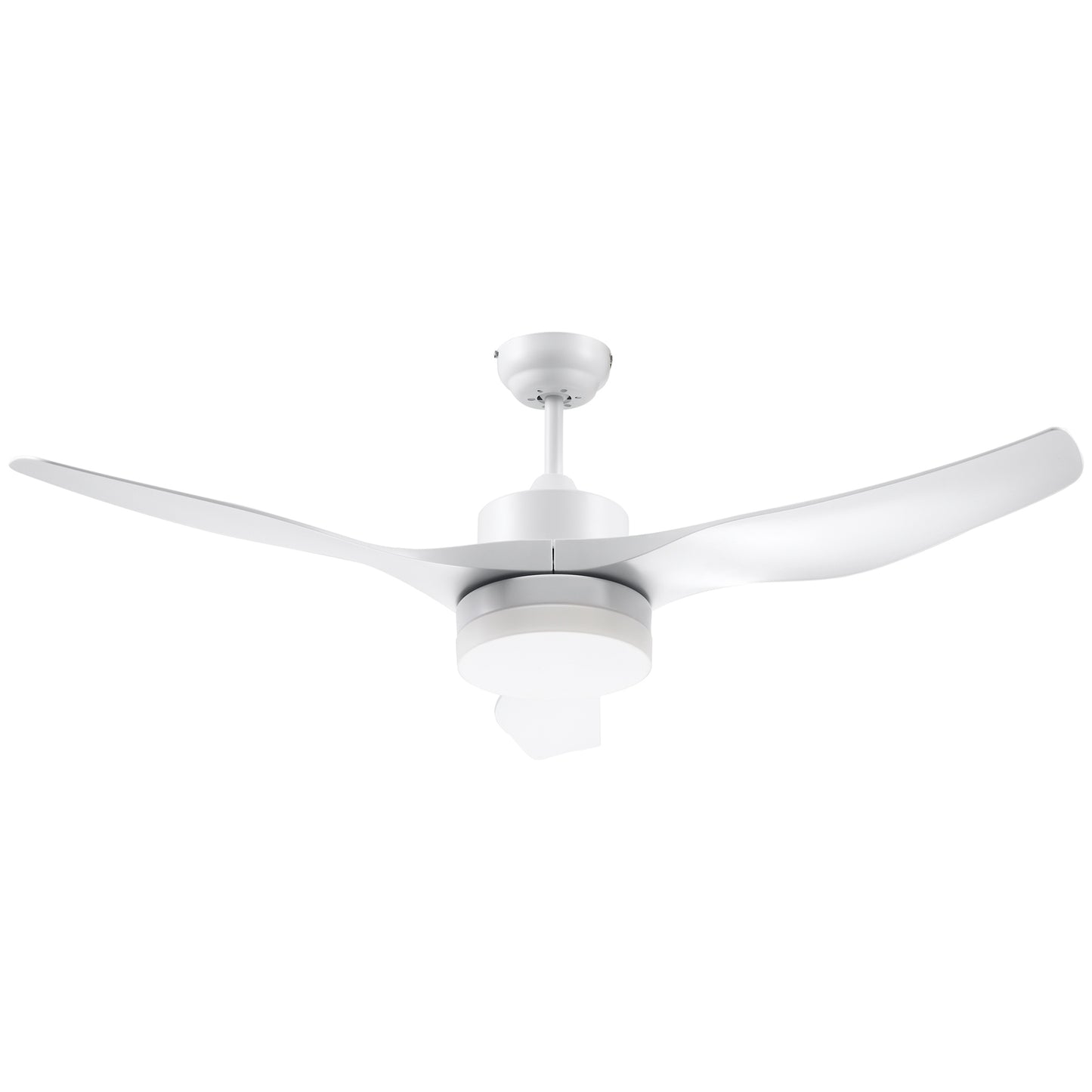 Ceiling fan with LED light and remote control, 6 speeds, white