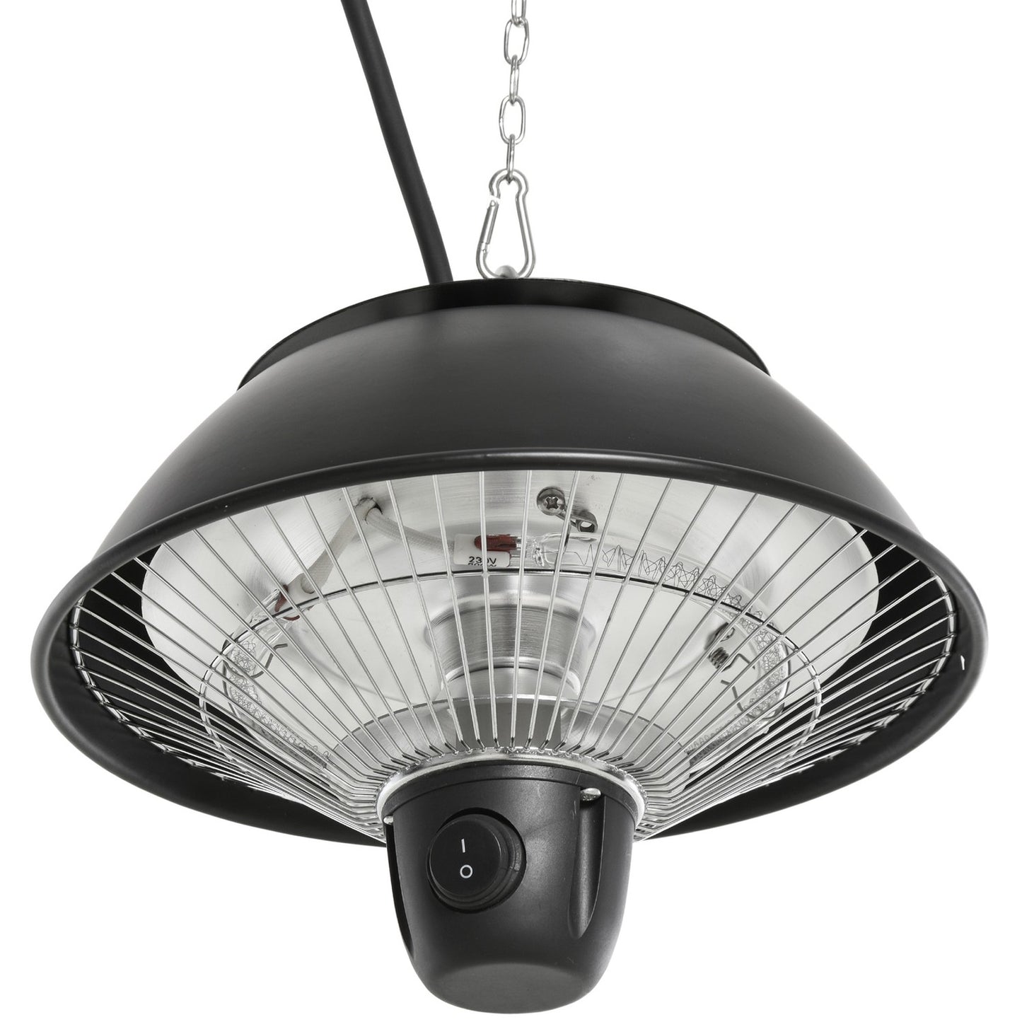 Electric ceiling heater 600W, black aluminium, patio use