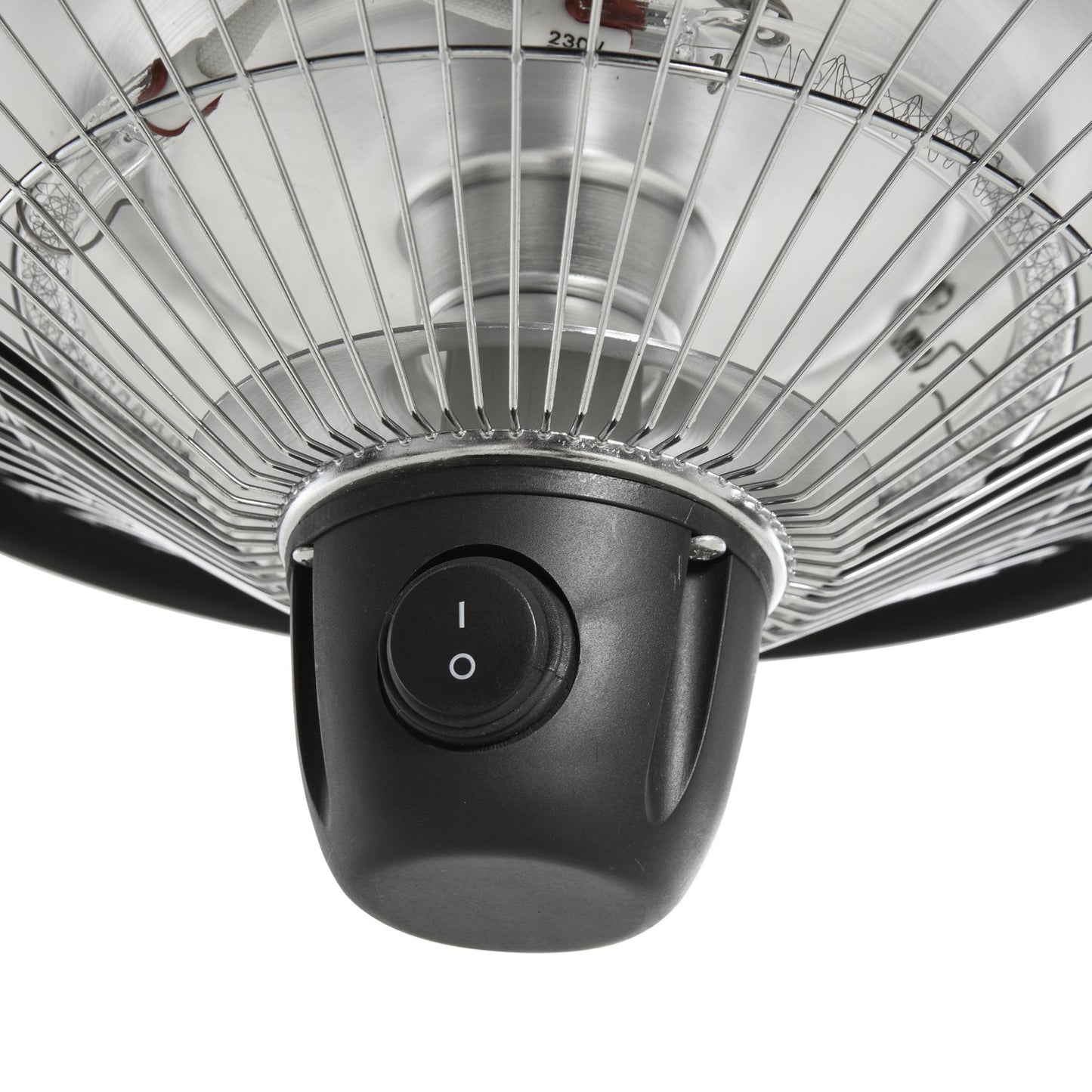 Electric ceiling heater 600W, black aluminium, patio use