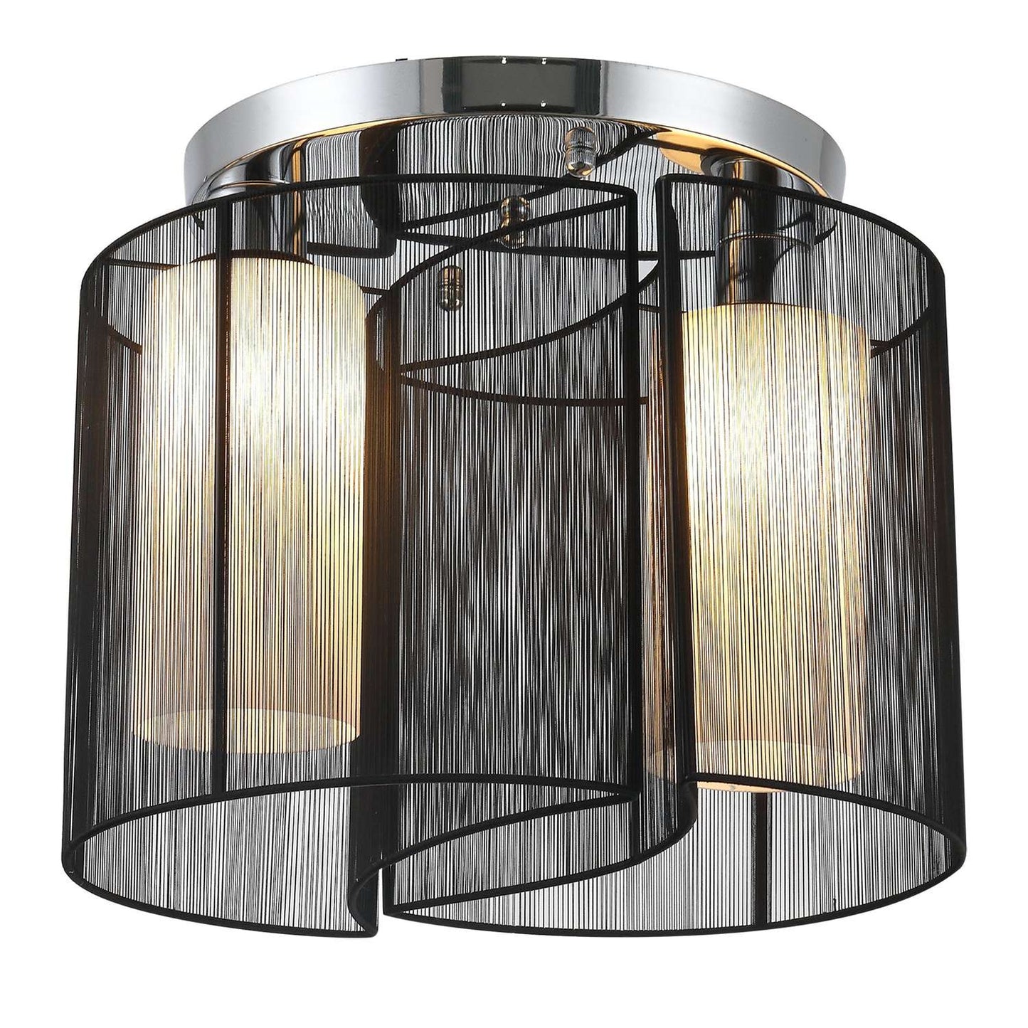 Vintage ceiling lamp - 2-lamp E27 socket, black, Ø47.5 cm