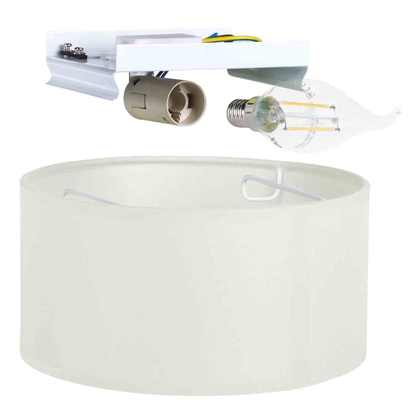 Ceiling lamp Textile Ø20cm White