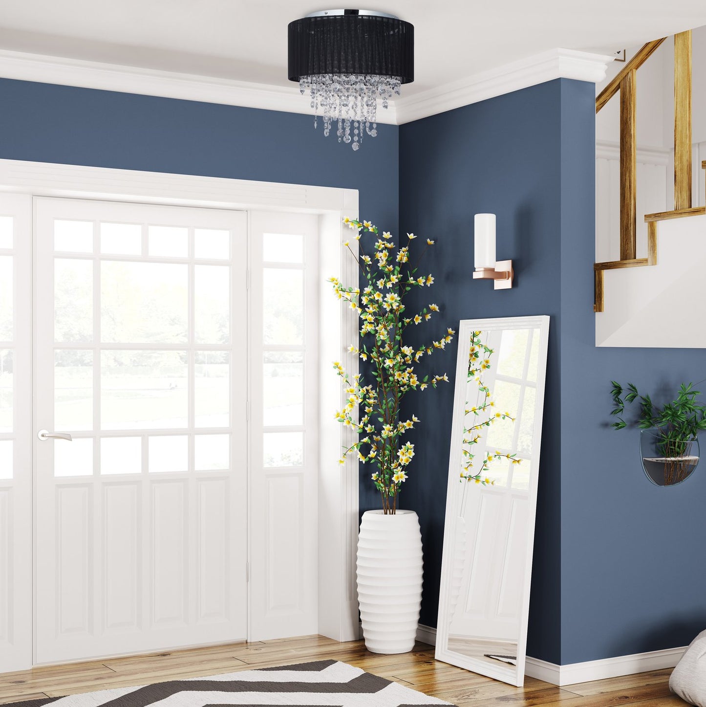 Ceiling lamp organza crystal black