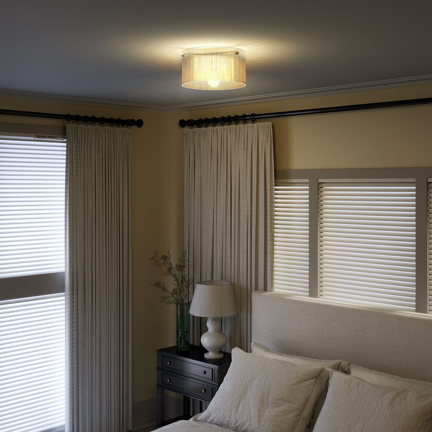 Ceiling Lamp, Acrylic Shade, Metal, Halogen/LED Compatible