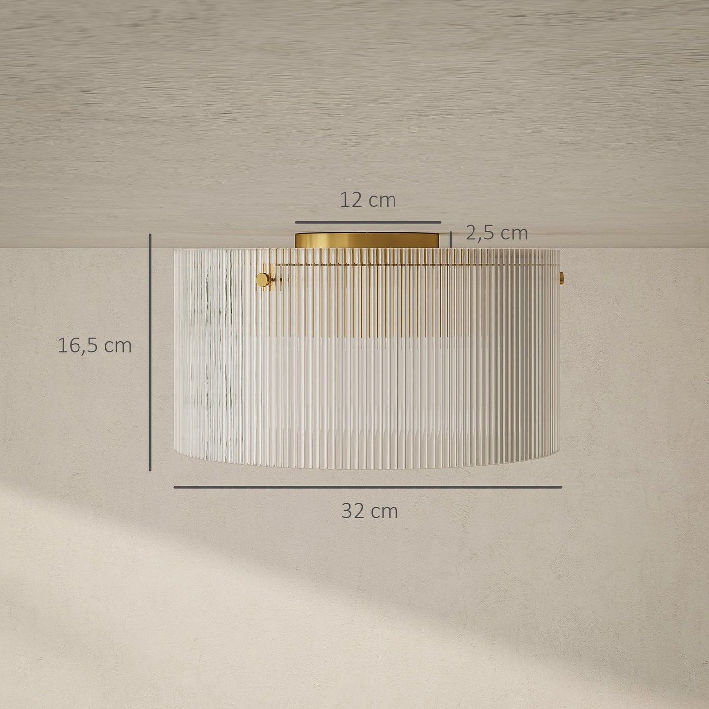 Ceiling Lamp, Acrylic Shade, Metal, Halogen/LED Compatible
