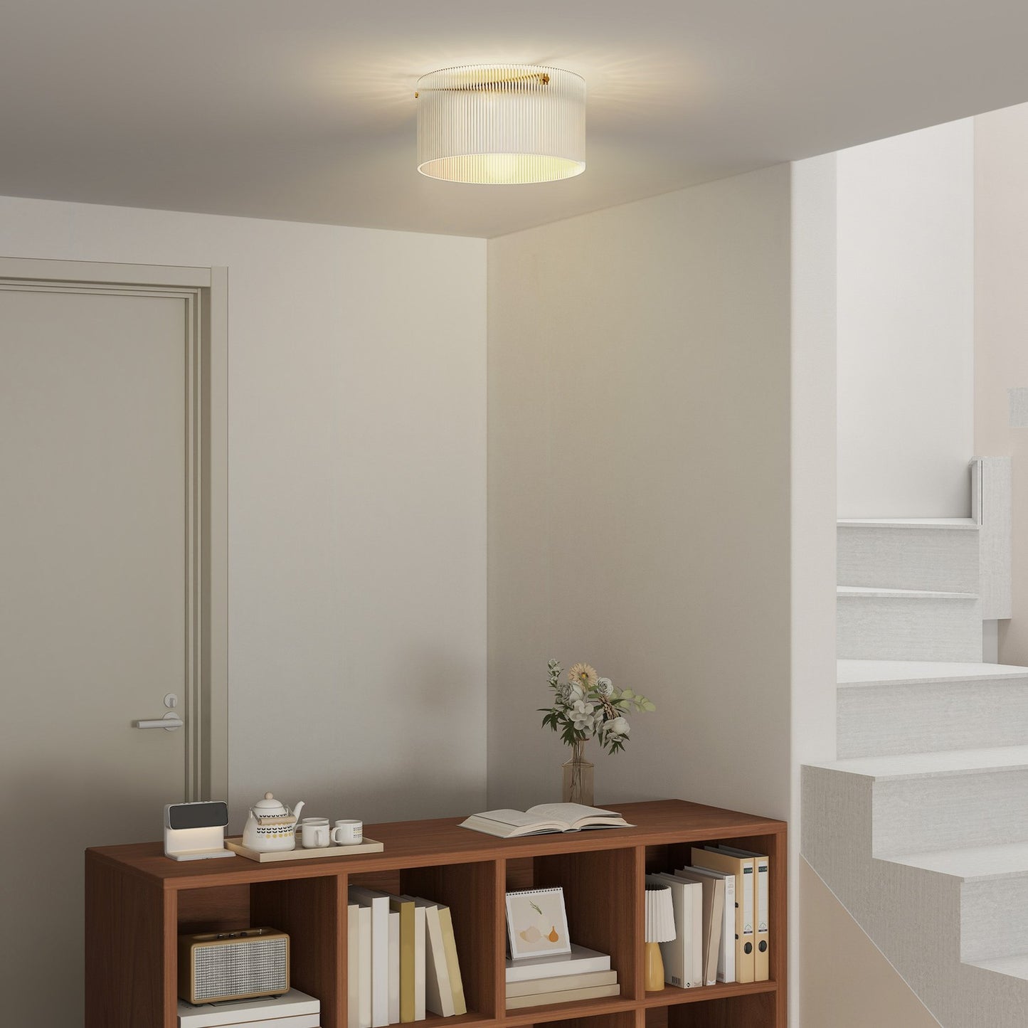 Ceiling Lamp, Acrylic Shade, Metal, Halogen/LED Compatible