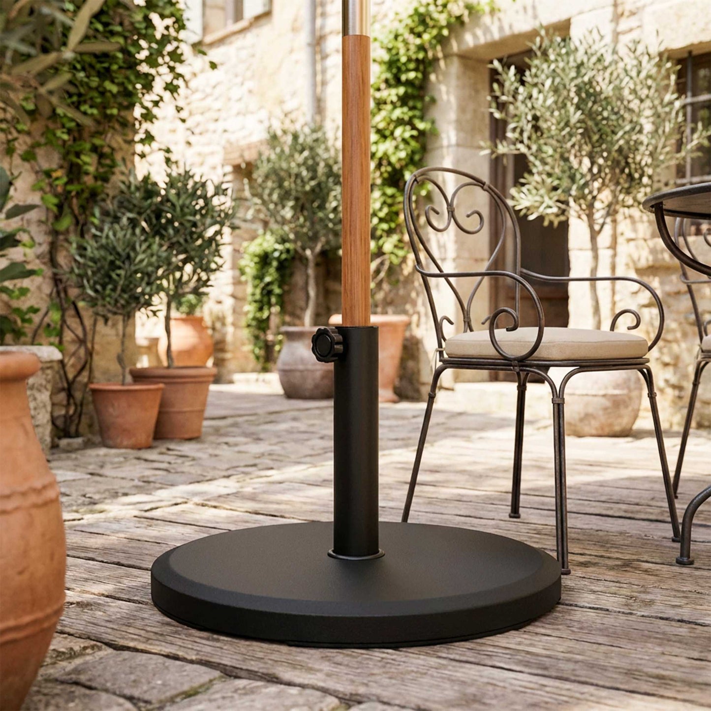 Cement Umbrella Base, 13kg, Round, Fits 34/38/48mm Poles