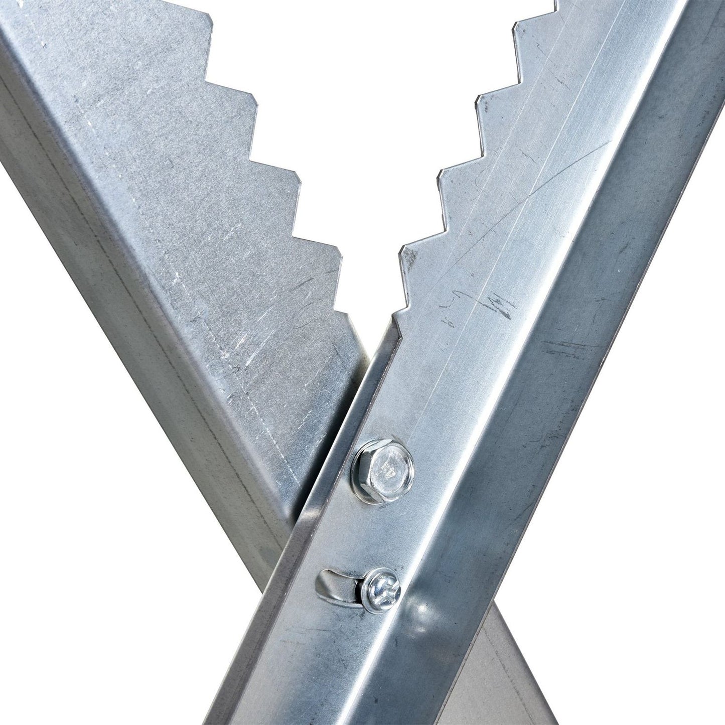Folding silver metal saw for firewood - 83x83x79 cm