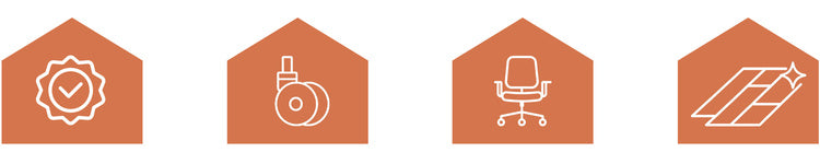 Chair Caster Wheels, 2.5" PU, Set of 5, Quiet, Non-Scratch