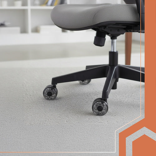 Chair Caster Wheels, 2.5" PU, Set of 5, Quiet, Non-Scratch