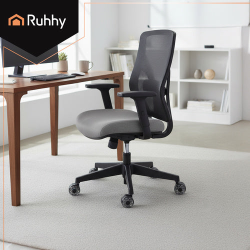 Chair Caster Wheels, 2.5" PU, Set of 5, Quiet, Non-Scratch