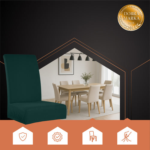 Chair Covers, 6-Pack, Bottle Green