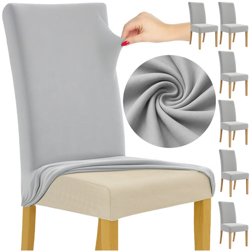Chair Covers, Light Gray, Set of 6