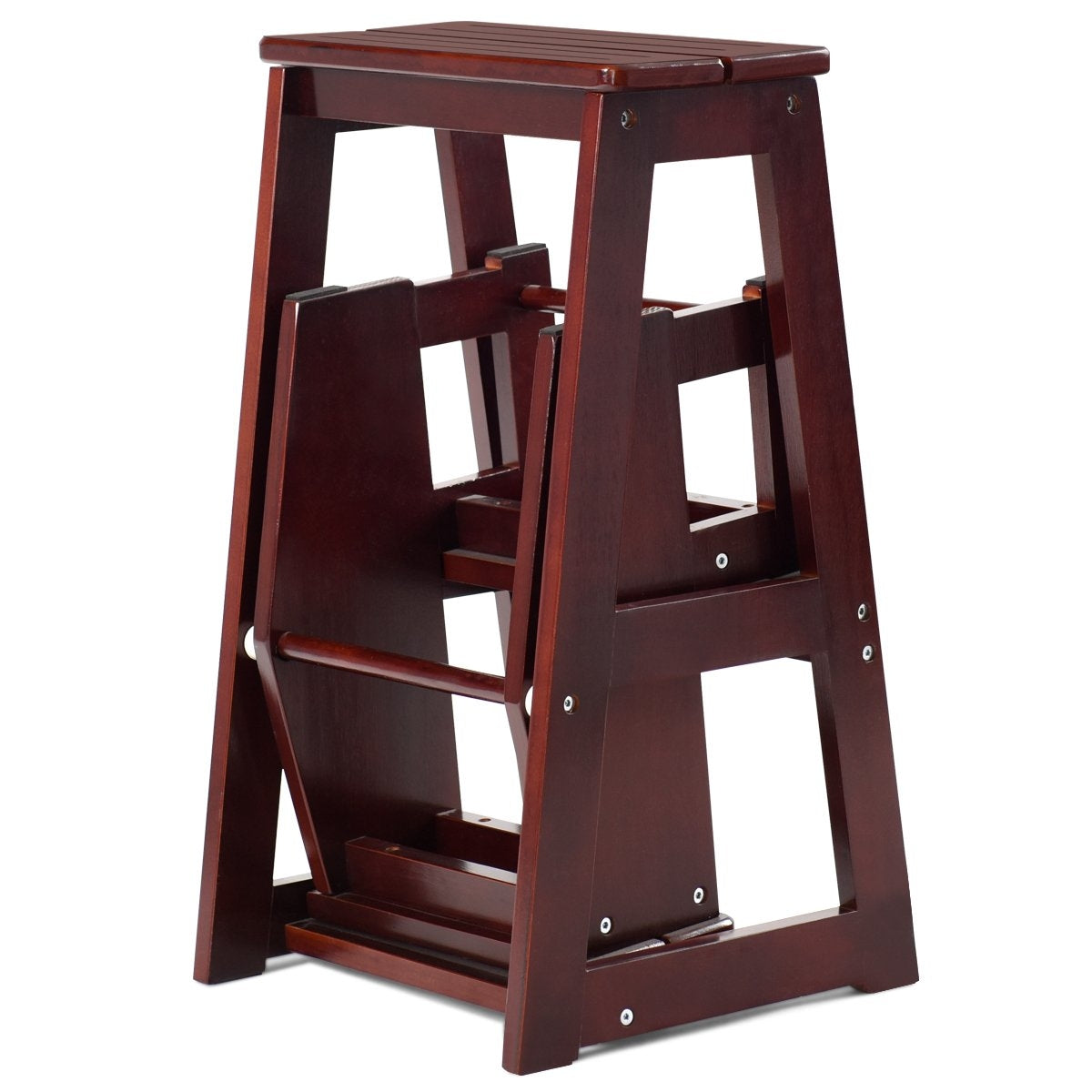 Chair Ladder Ladder Chair Stool Ladder Step Chair Step Stool Folding Step Ladder 3 Steps Brown