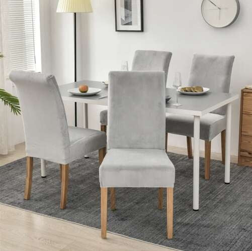 Chair cover - gray velvet Ruhhy 22979
