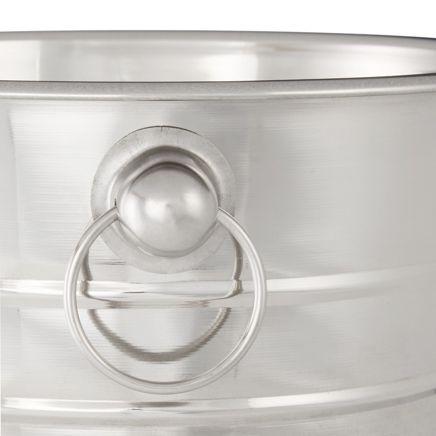 Champagne cooler in stainless steel with handle