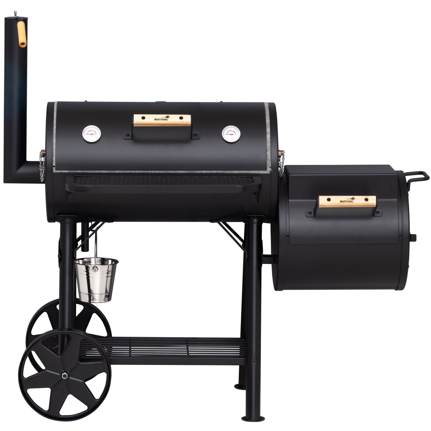 Charcoal Grill with Smoker, Steel, Large Cooking Area