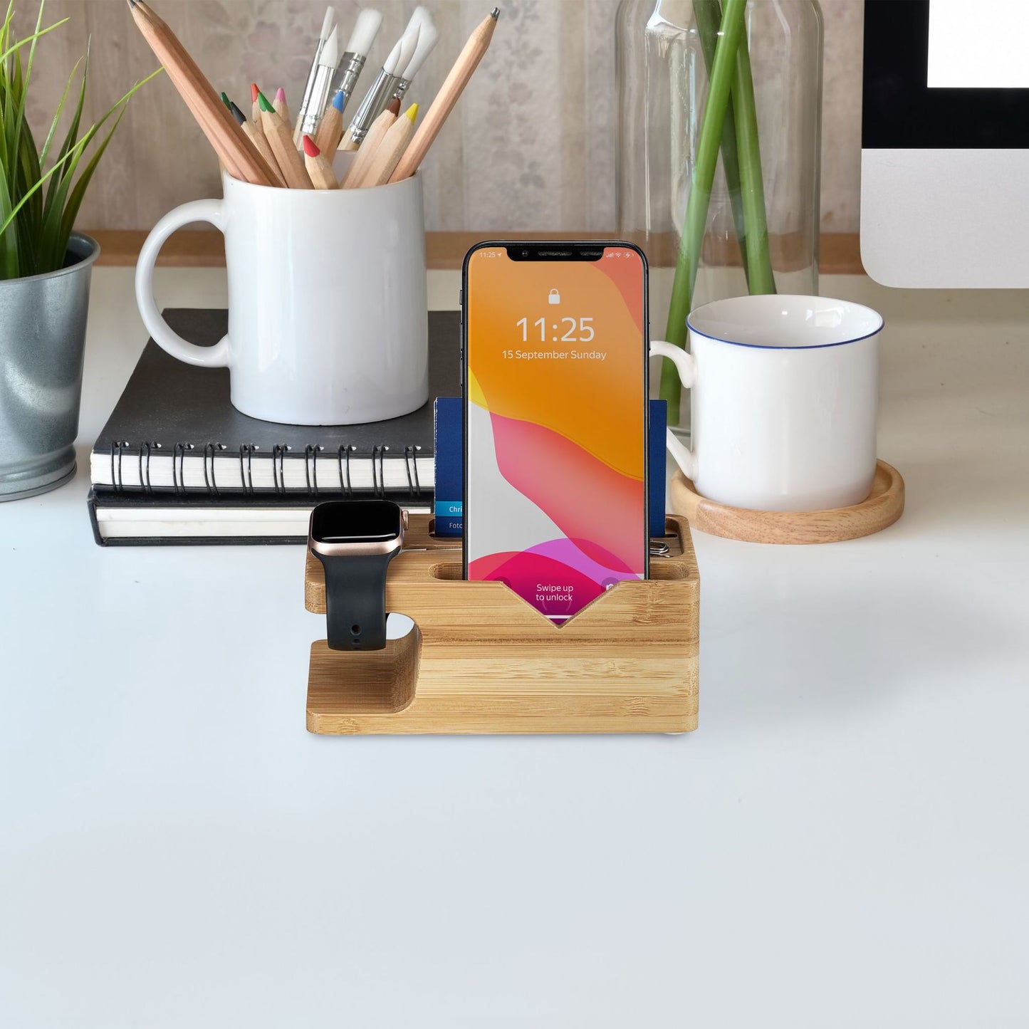 Charging station for smartphones and smart watches