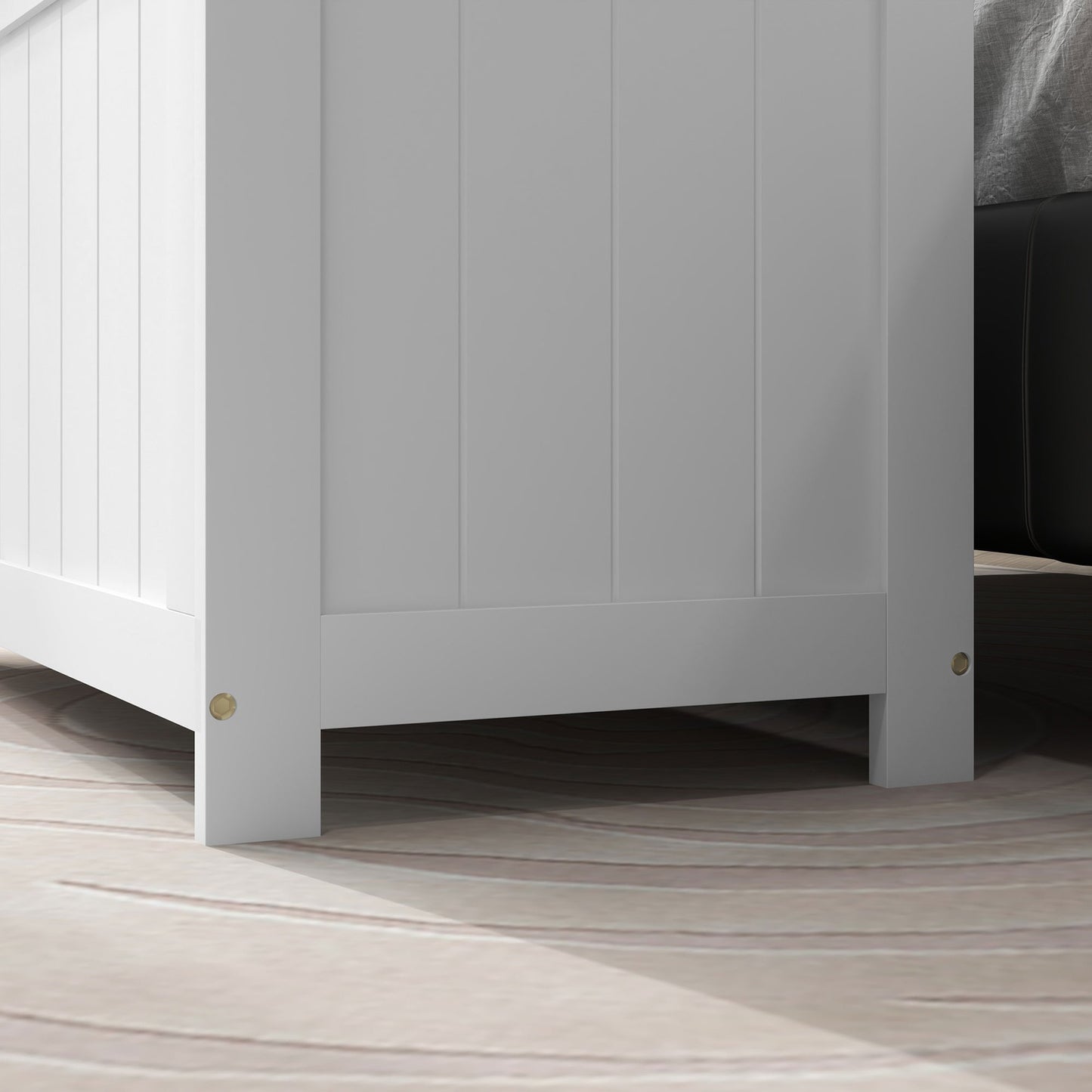 White storage box with lid and handle - 81x40x46 cm