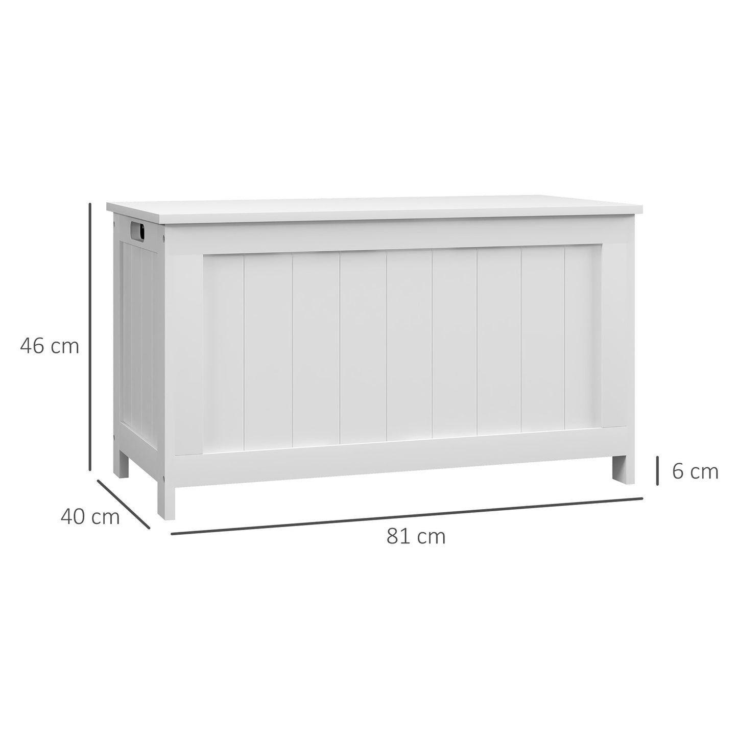 White storage box with lid and handle - 81x40x46 cm
