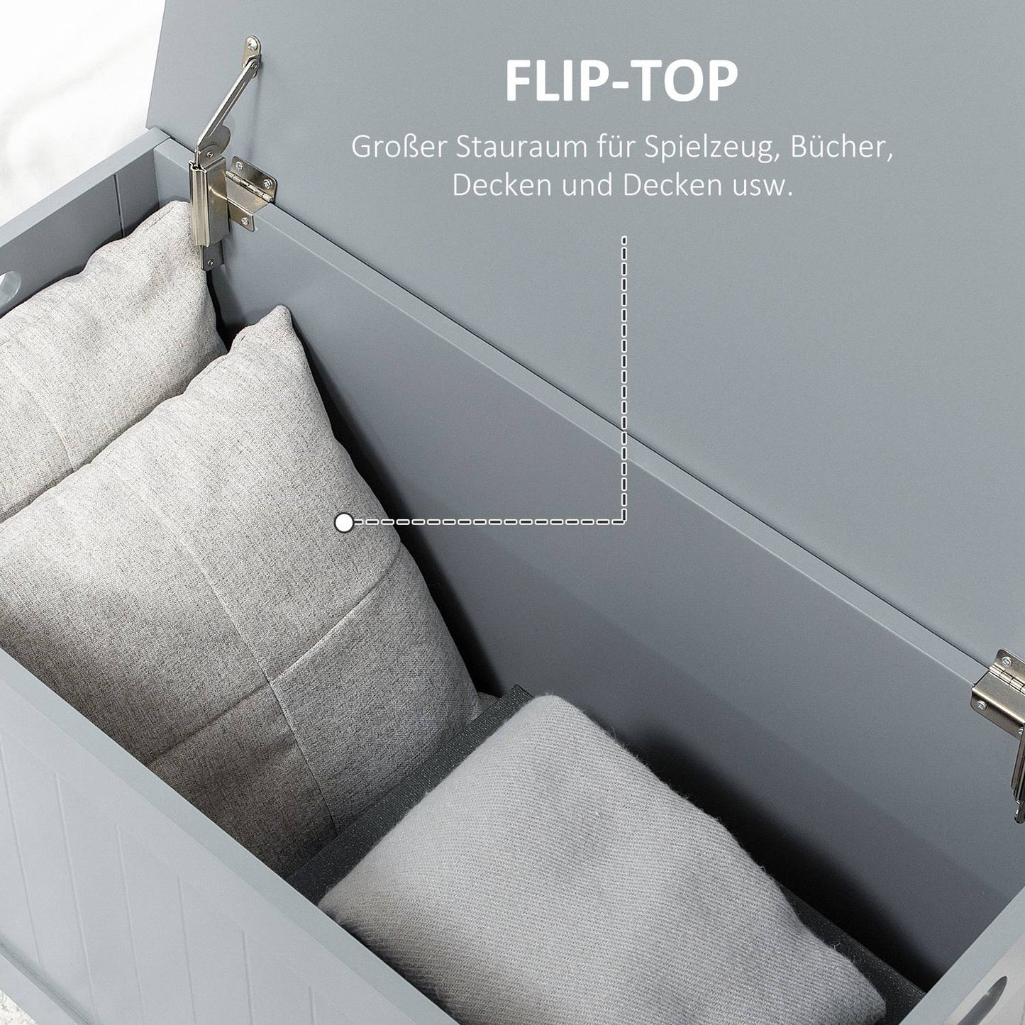 Chest versatile storage box - wood, grey, 81x40x46 cm