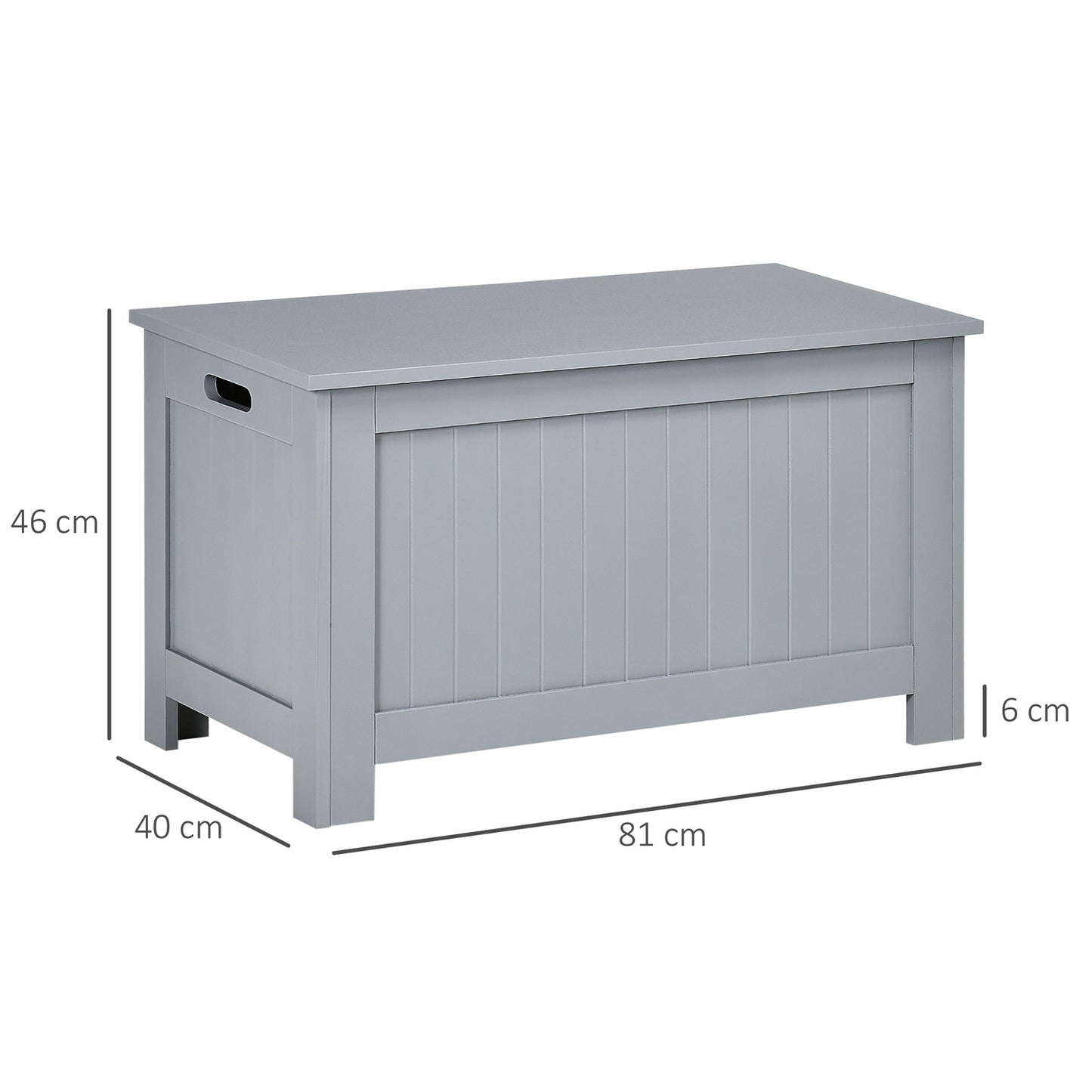 Chest versatile storage box - wood, grey, 81x40x46 cm