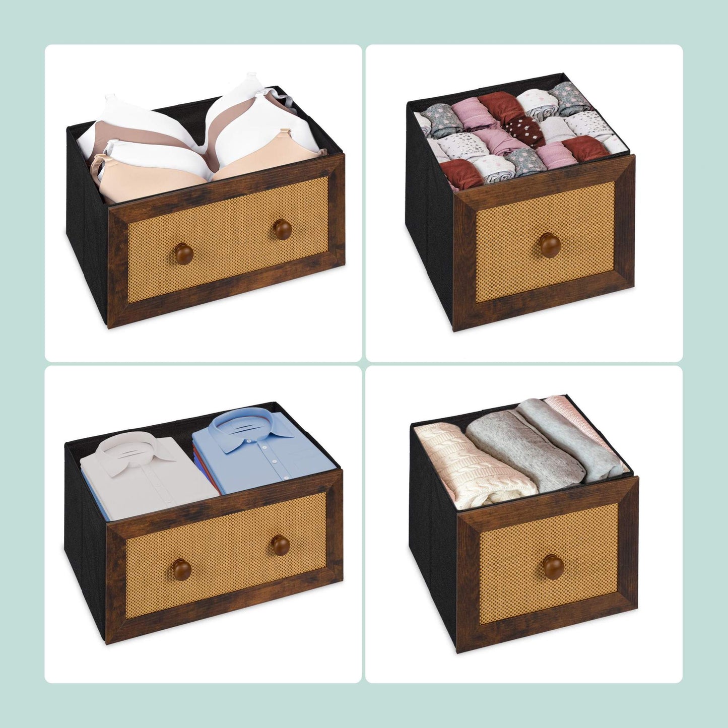 Chest of 5 drawers in rattan look
