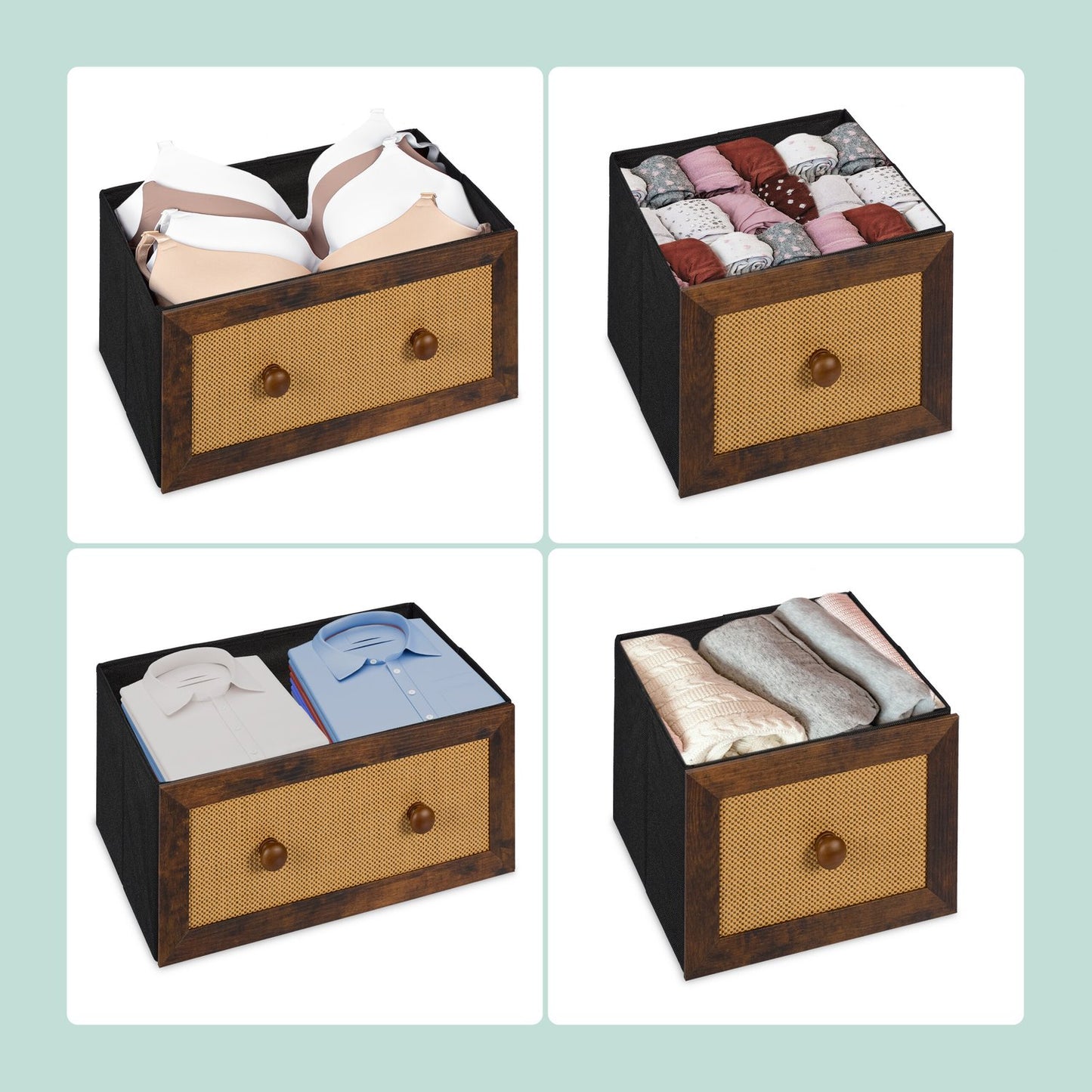 Chest of 5 drawers in rattan look