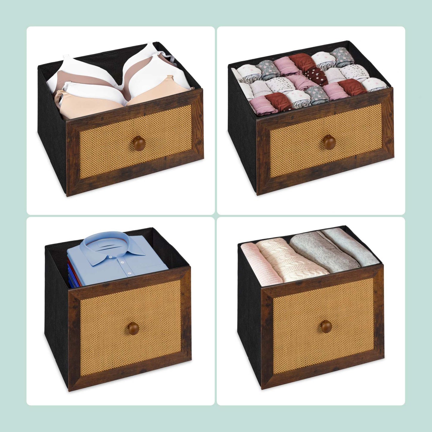 Chest of 5 drawers in rattan look