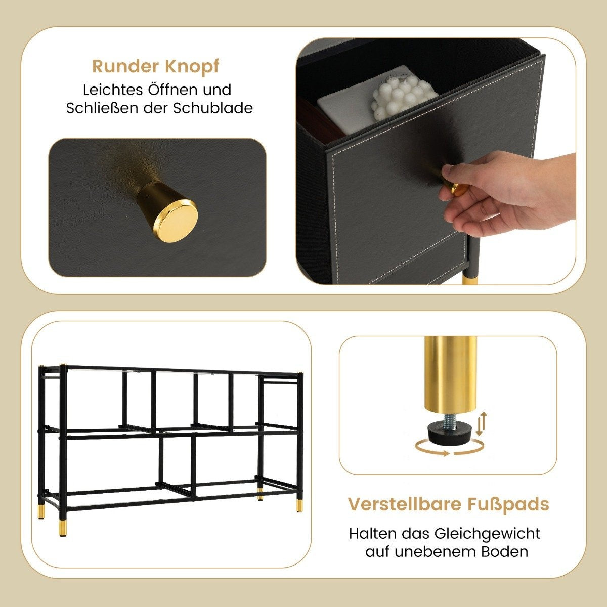 Chest of drawers for bedroom with 5 drawers wide fabric chest of drawers with metal frame 100 x 30 x 58.5 cm black