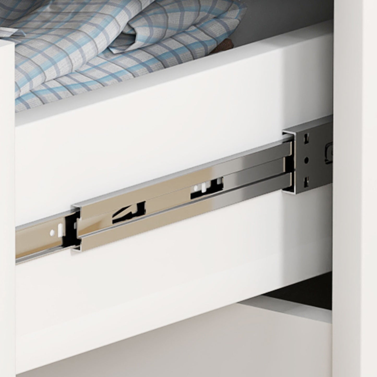 High gloss white dresser with 4 drawers, 60x40x85cm