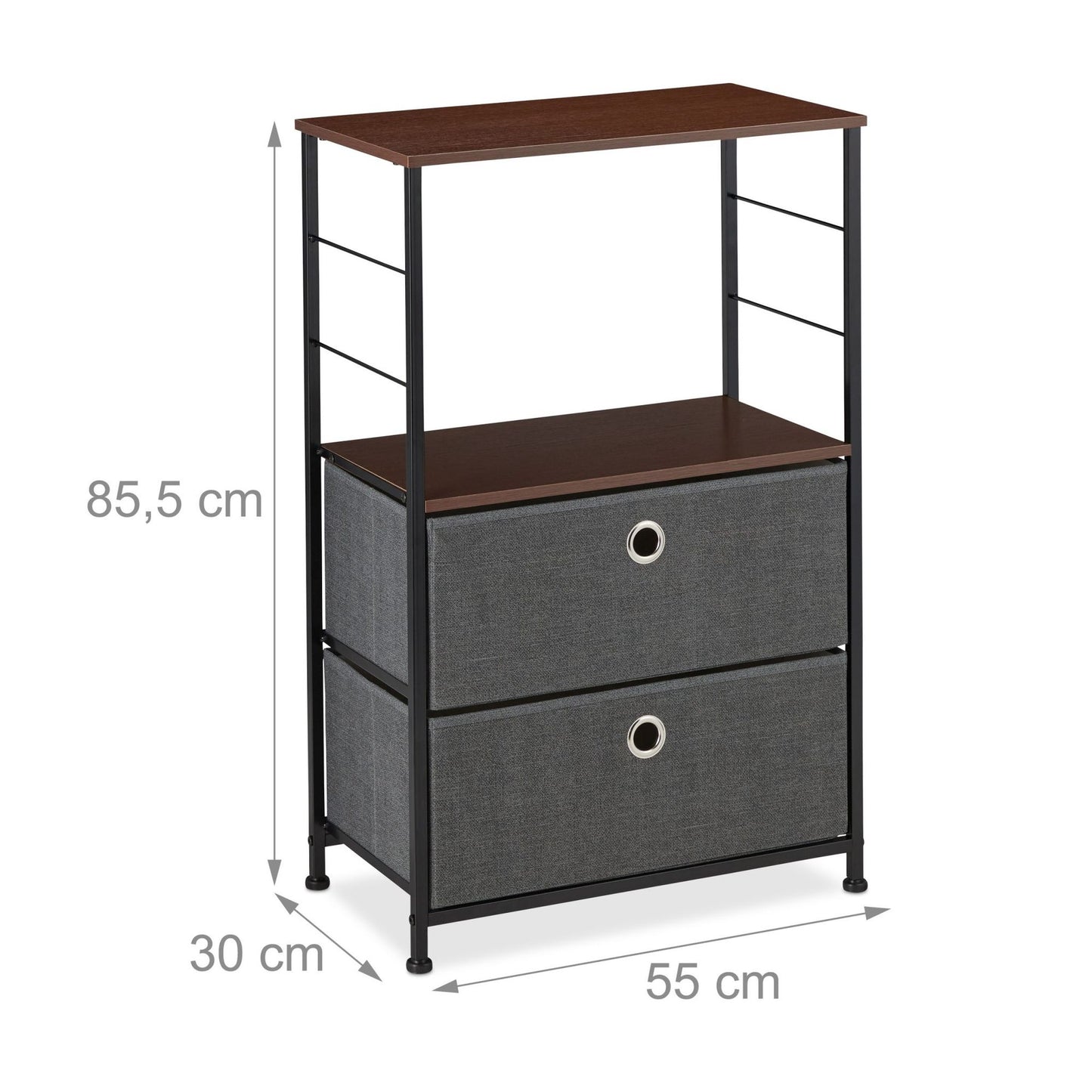 Chest of drawers with 2 collapsible baskets