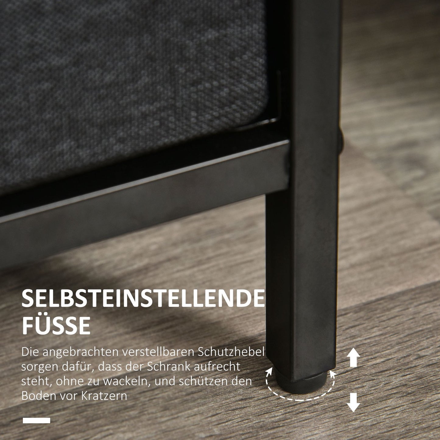 Chest of drawers with 3 drawers made of linen storage cabinet with shelf handles black