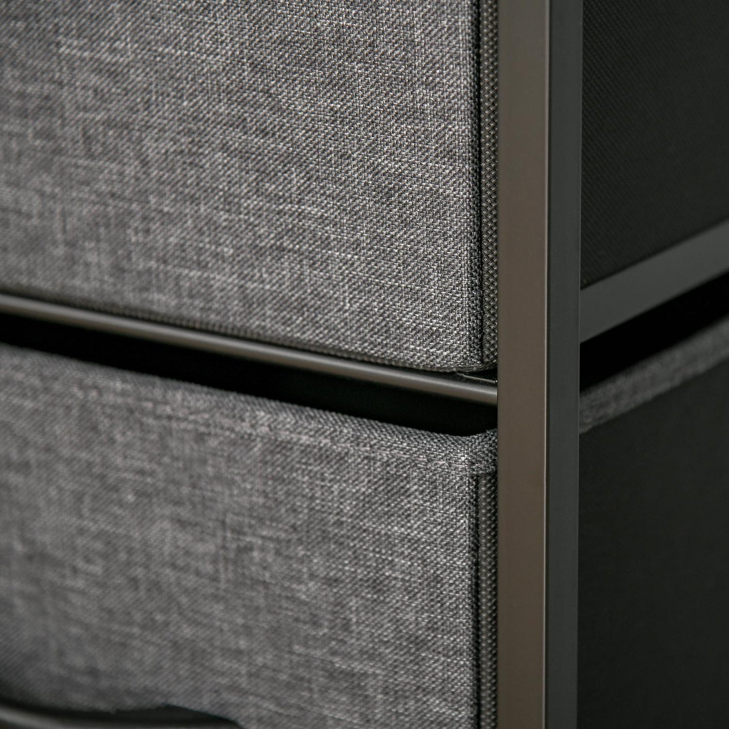 Chest of drawers with 4 drawers made of linen storage cabinet with shelf handles black