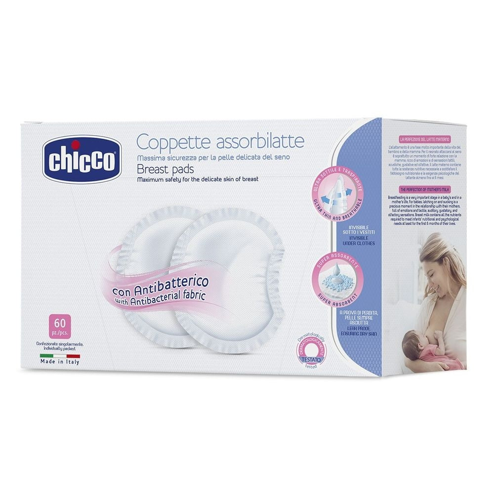 Chicco Antibacterial Breast Pads, 60 Pcs
