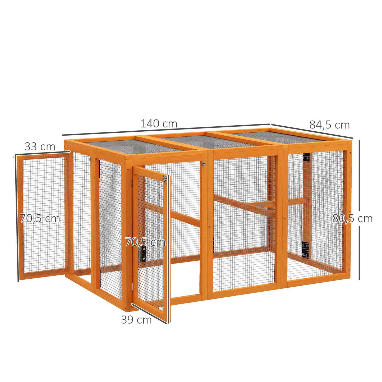 Chicken Coop for 1-3 Hens, Wood Frame, Steel Wire, Expandable