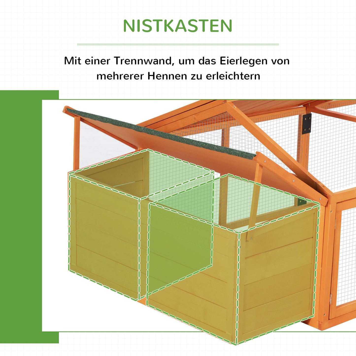 Chicken Coop with Run, 240 x 112.5 x 76 cm, Fir Wood