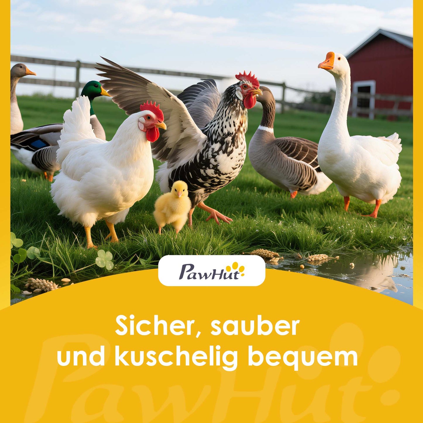 Chicken Coop with Run, 4 Nest Boxes, for 8-12 Hens
