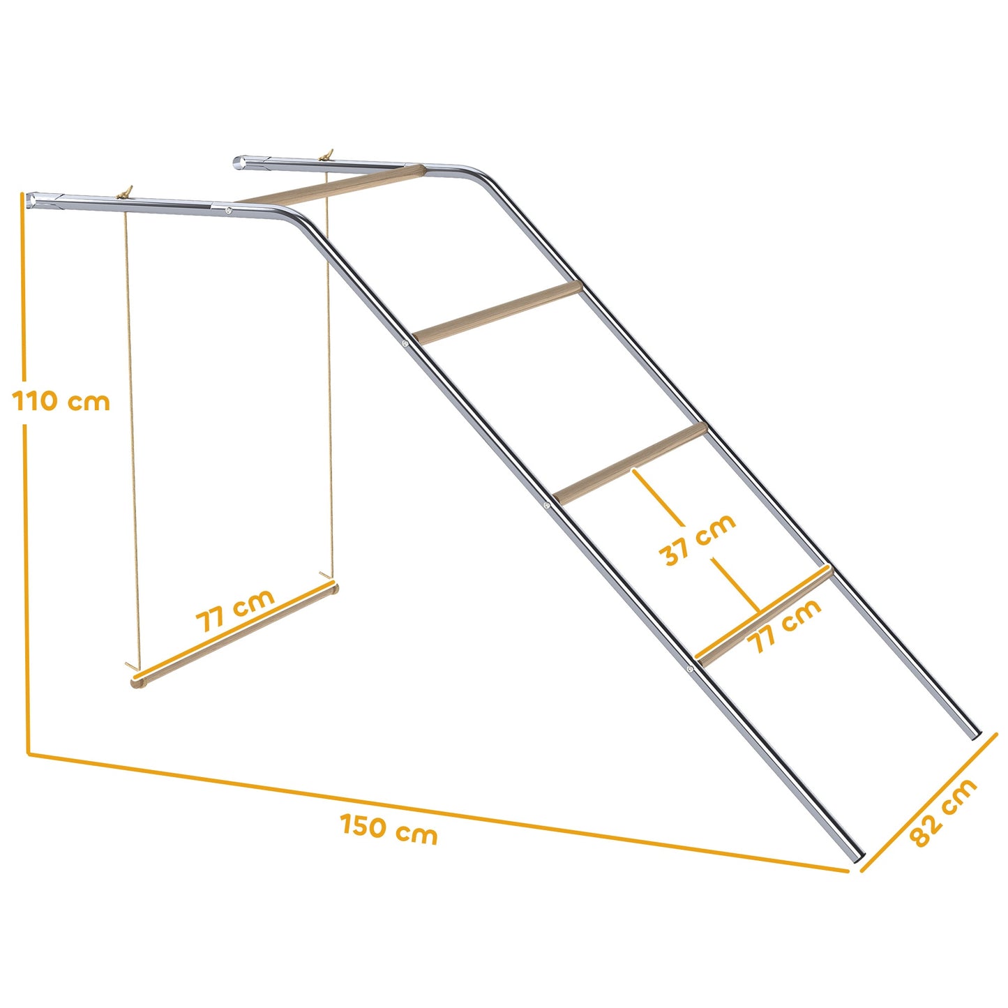 Chicken Playground with Adjustable Swing, 4 Perches, 82x150x110 cm