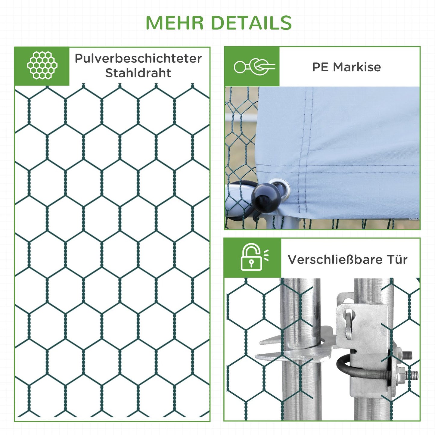 Outdoor XXL henhouse, 3x6x2m, holds 12-18 birds