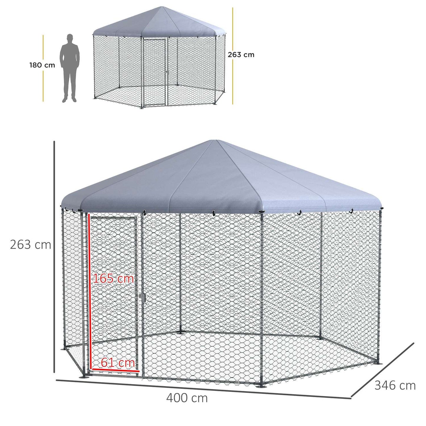 Steel chicken house with lid, door, for 10-15 chickens