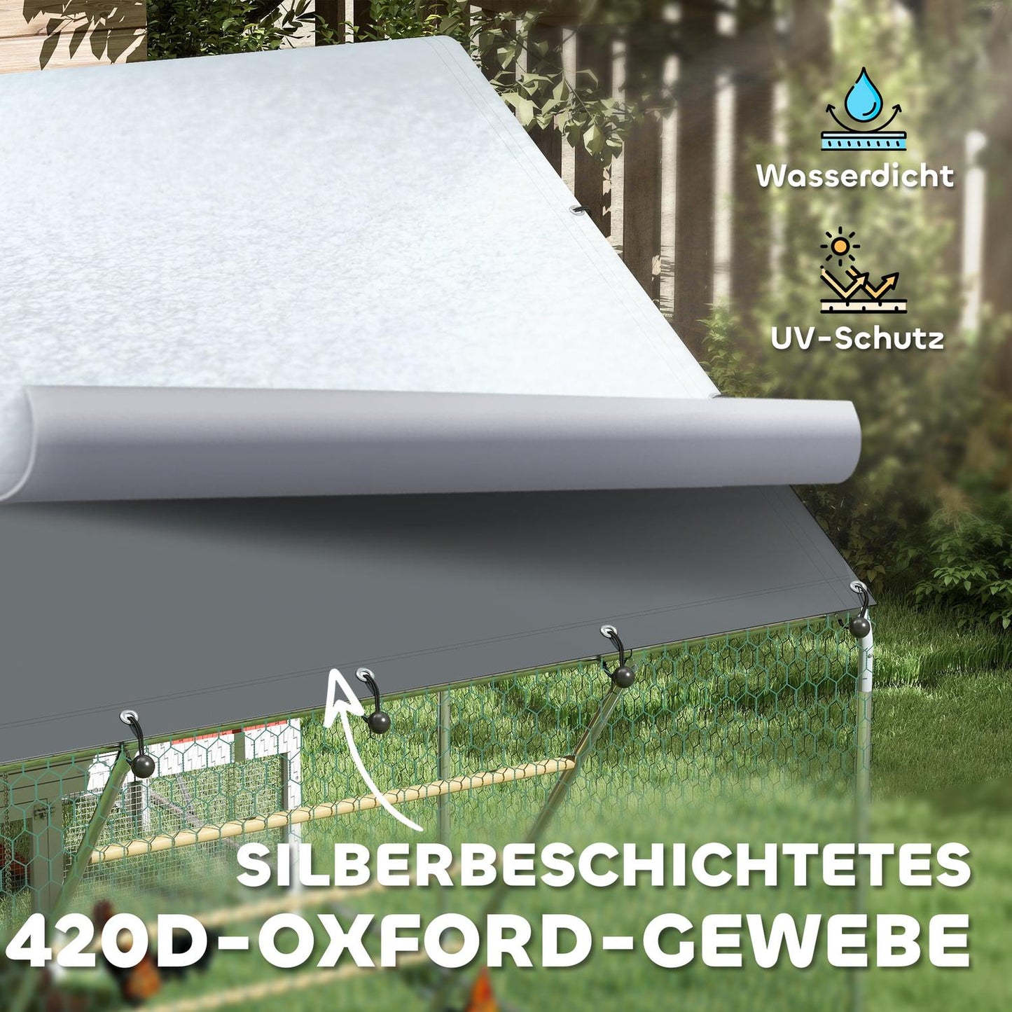 Chicken Coop steel enclosure, 300x200x195 cm, UV coating