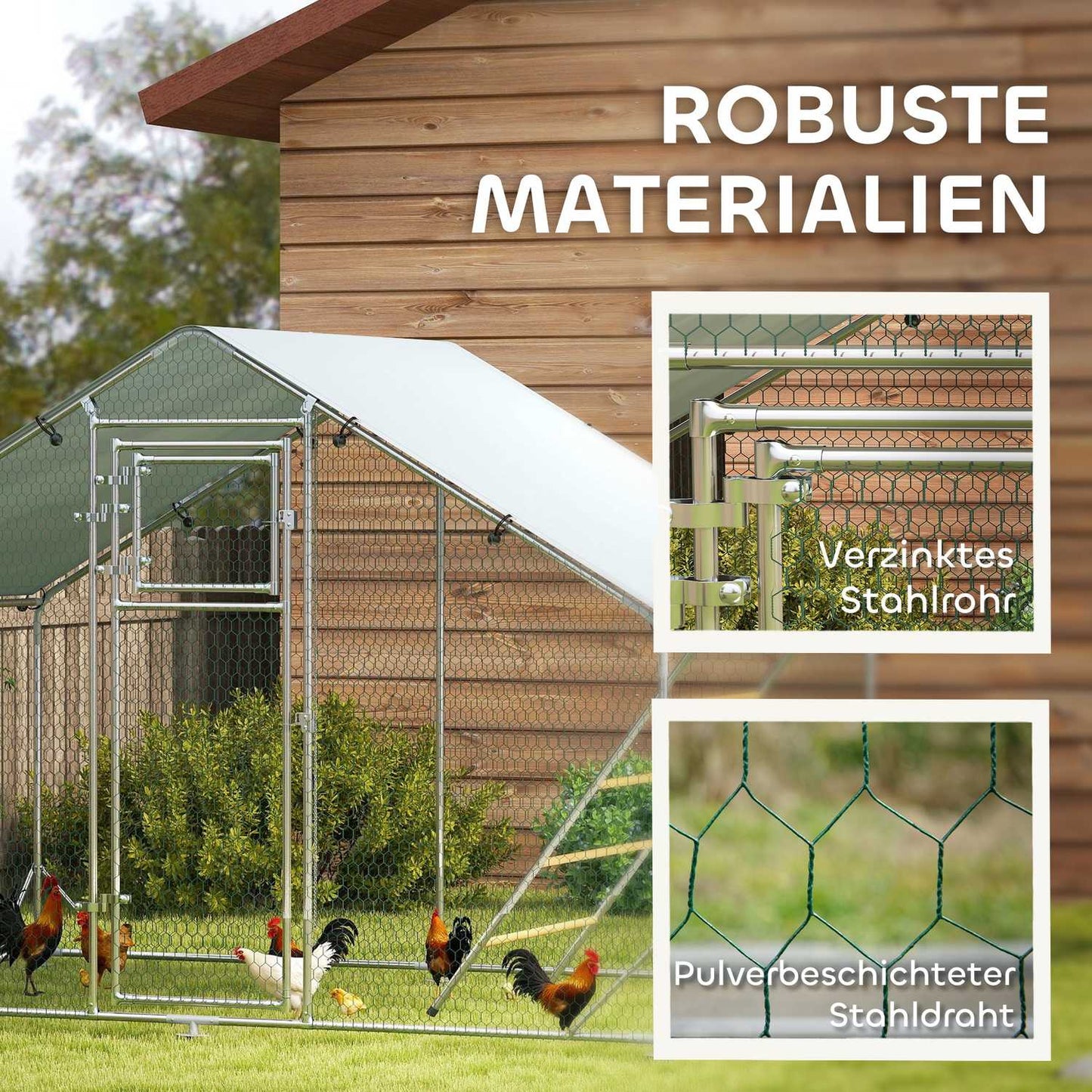 Chicken Coop steel enclosure, 300x200x195 cm, UV coating