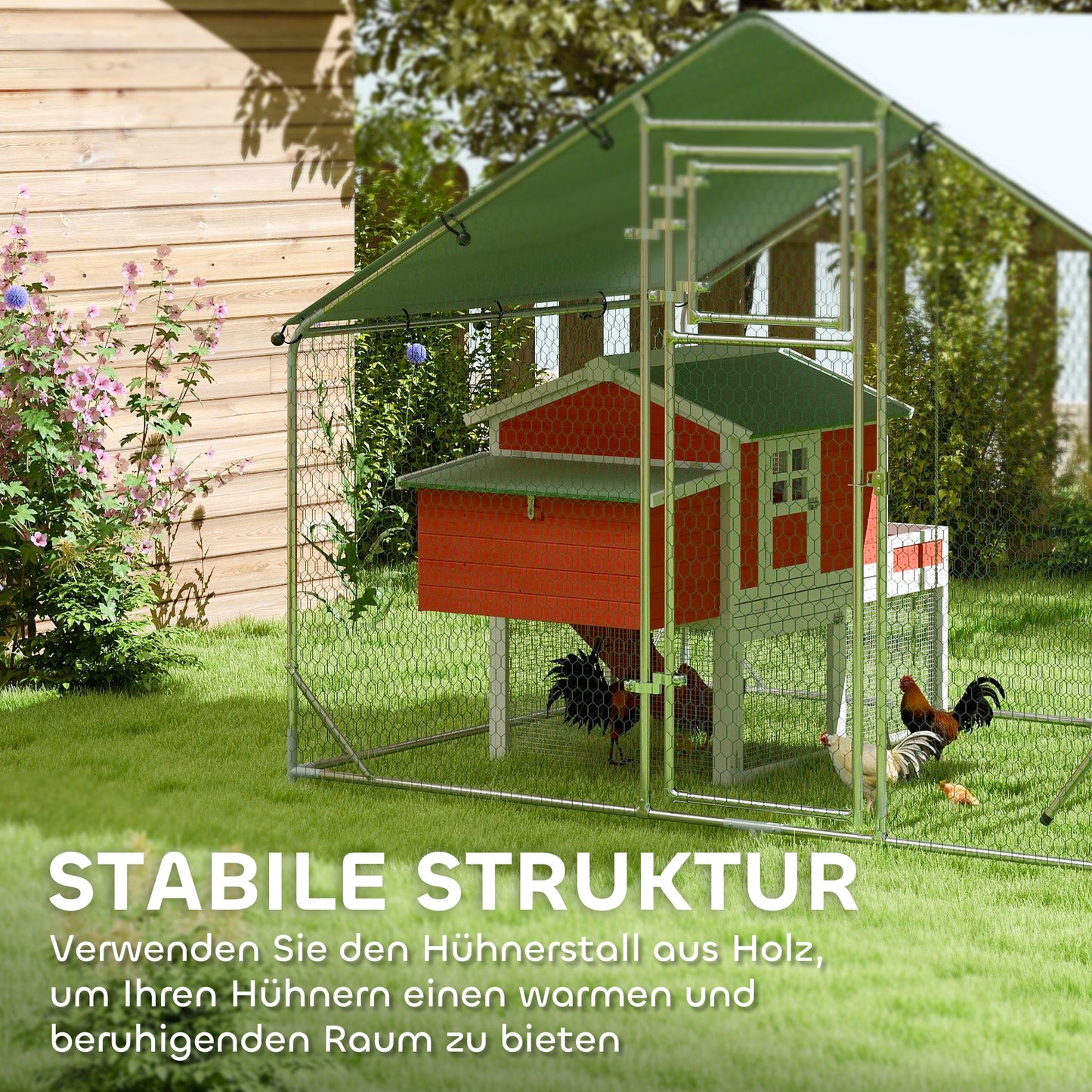 Chicken Coop steel enclosure, 300x200x195 cm, UV coating
