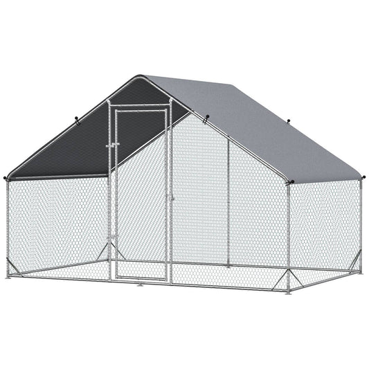 Steel chicken house with lid - 4-6 chickens, 300x200x200 cm