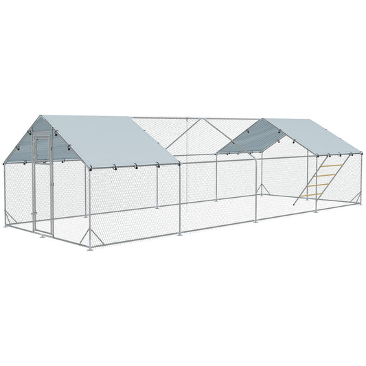 Large steel chicken house with UV protection and feeding door