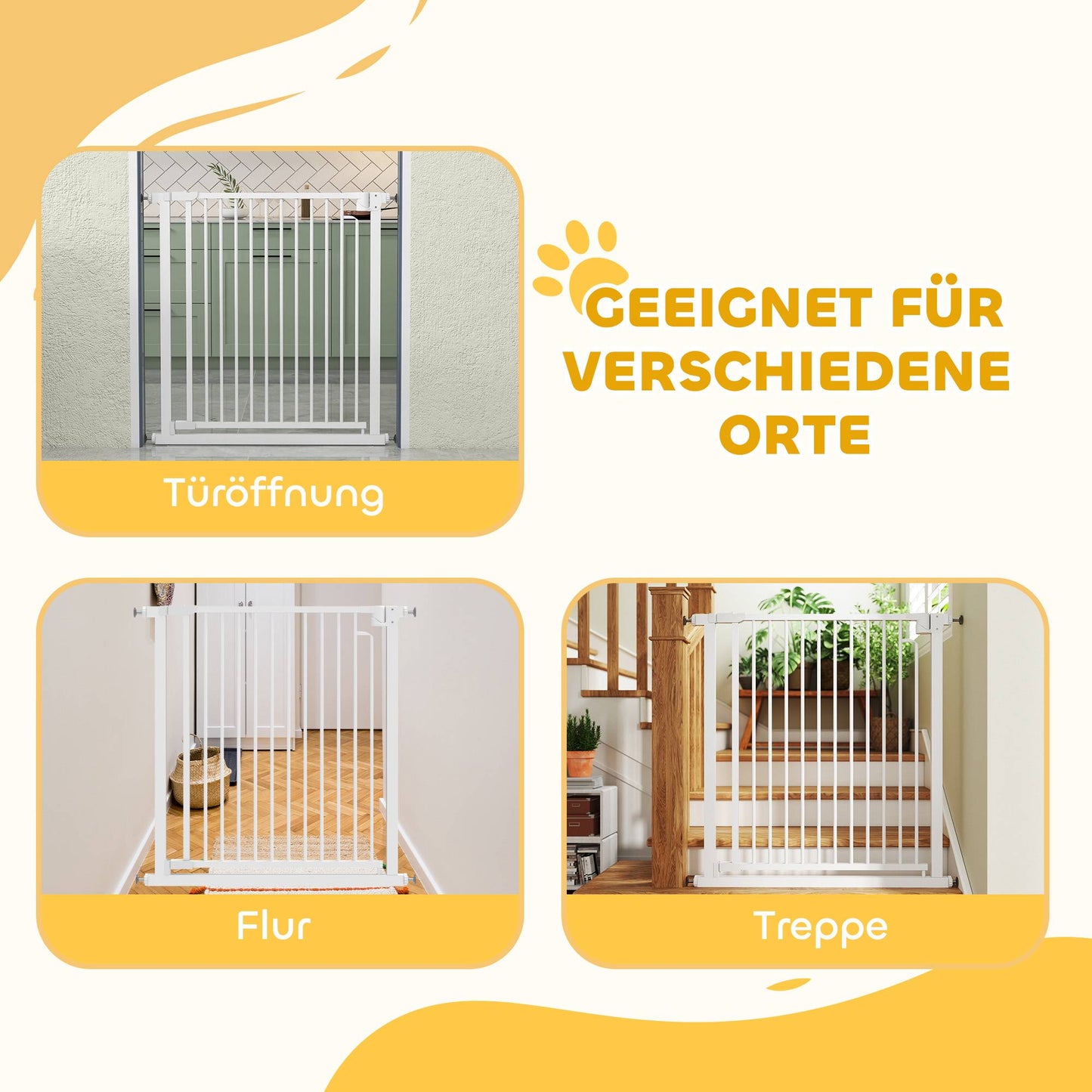 Child Safety Gate, No-Drill, Auto-Close, 76-80 x 76 cm