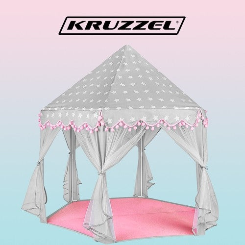 Children&#39;s tent gray and pink Kruzzel 23476
