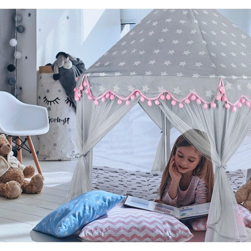 Children&#39;s tent gray and pink Kruzzel 23476