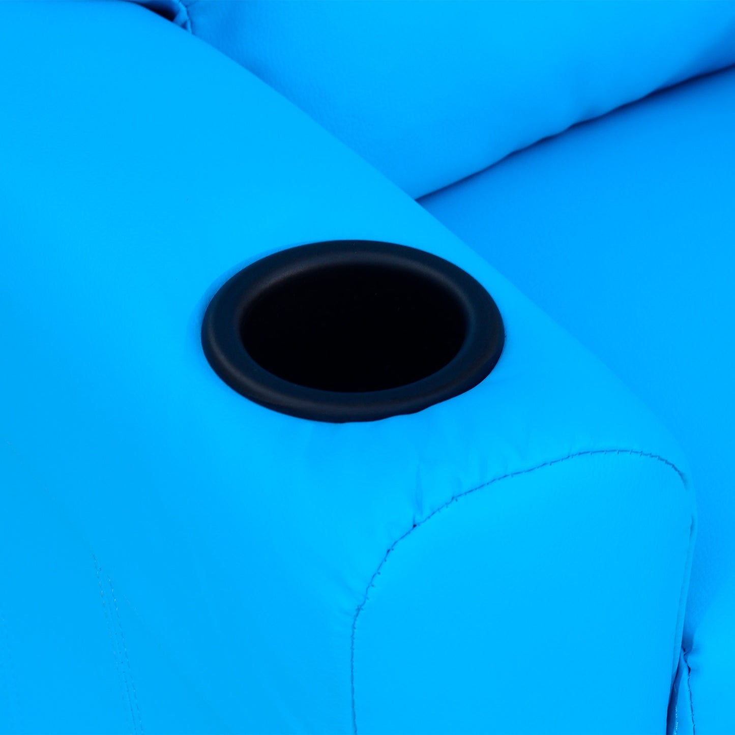 Armchair for children with cup holder, blue - 62x52x69 Cm
